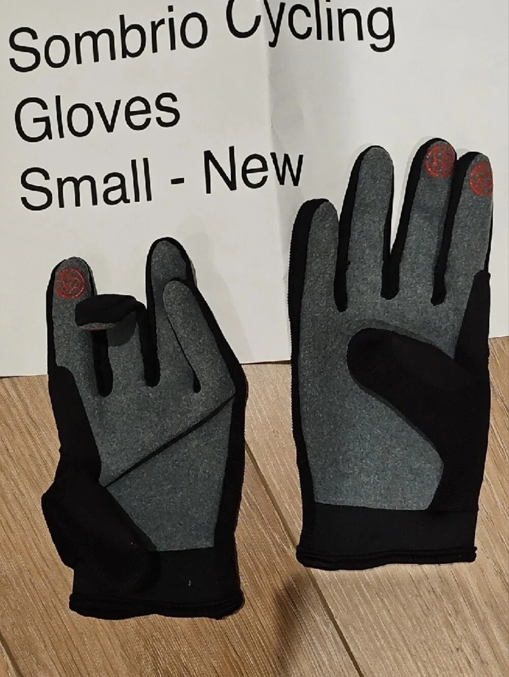 Sombrio Black Cycling Gloves with Orange Accent Logo